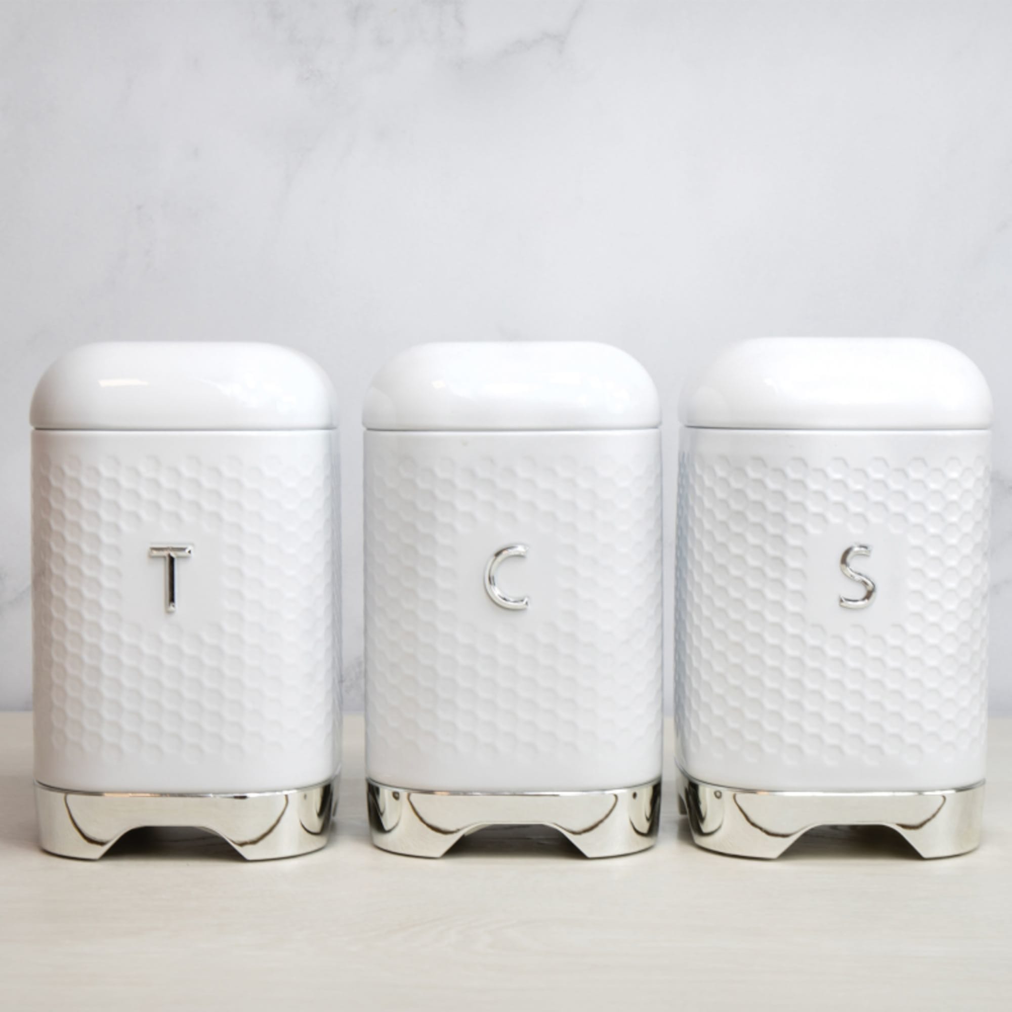Lovello Canister Set of 3 White Kitchen Warehouse™